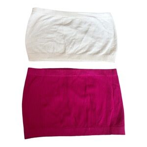 Aura Women’s Tube Tops size M/L White & Pink. Size M/L
